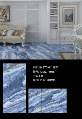 750*1500mm Slate Series Double Loading High Porcelain Floor Tile Building Material Sintered Stone Slab Granite Marble Tile