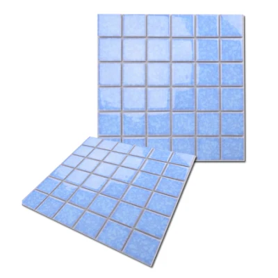 Hot Sale Century Navy Blue Crystal Hand Painted Swimming Pool Pattern Glazed Ceramic Mosaic Tile