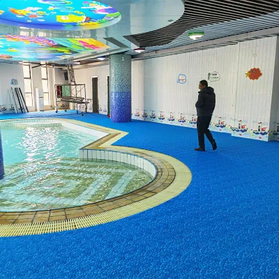 Brown Interlocking Anti Slip PVC Floor Tile for Swimming Pool