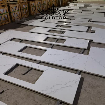 Artificial Polished Quartzo/Honed 3200X1600mm Calacatta White/Black/Grey Venatino Statuario Quartz Tile for Kitchen/Bathroom Slab/Tile/Worktop