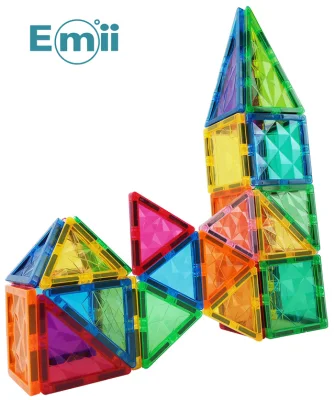 Emii Kids 100PCS Magnet Building Blocks Toys Set 3D Educational Magnetic Tiles