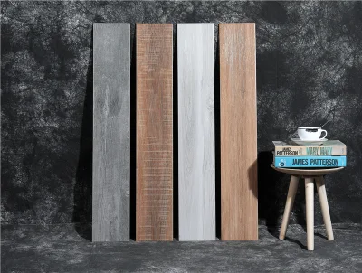 Modern Dining Hall Floor Anti-Microbial Grey Ceramic Wood Tile