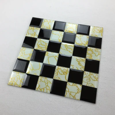 Bathroom Kitchen Decoration ceramic Mosaic Glossy Wall Decorative Luxury Decoration Golden Gold Mosaic Tile