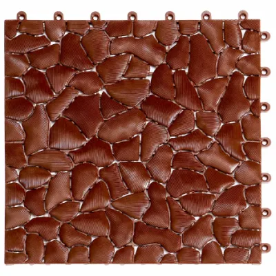 Brown Interlocking Anti Slip PVC Floor Tile for Swimming Pool