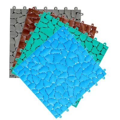 Brown Interlocking Anti Slip PVC Floor Tile for Swimming Pool
