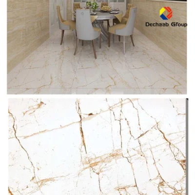 White Simple Rock Slab Pattern Tiles for Living Room
