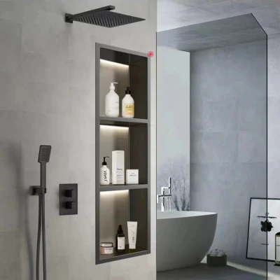 Hot Sell Shower Wall Room Rectangle Recessed Shelves Quartz Stone Bathroom Niche