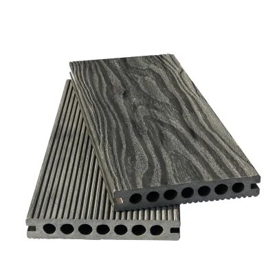 Hollow 3D Embossing Red Wood Color 25mm WPC Outdoor Tile