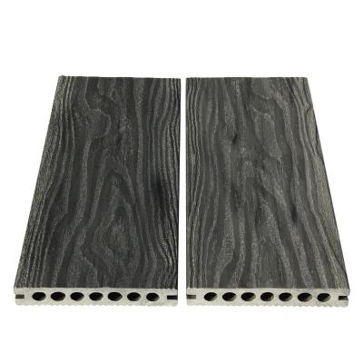 Hollow 3D Embossing Red Wood Color 25mm WPC Outdoor Tile