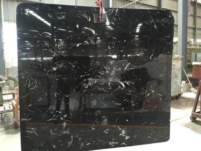 China Natural Stone polished/honed/antique/Sandblasted Black Ice Flower marble &nbsp;tiles for interiors/ indoor/ floor/wall decoration