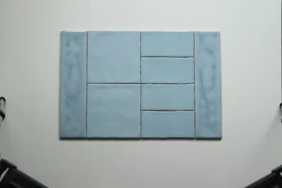 Blue Color Hot Selling 7.5X15cm Green Bathroom Feature Ceramic Wall Tiles