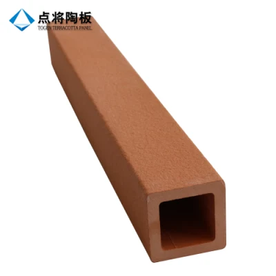 Togen Red Antique Terracotta Facade Panel with Square Louver Modern Design Wall Tile Building Material