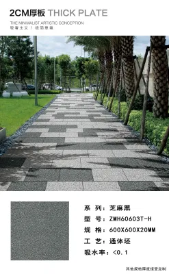 600*600*20mm Thickness Full Body Porcelain Tile for Floor Building Material