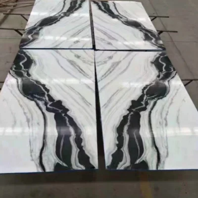 Hot Sale Polished/Panda White Marble Floor Tile for Kitchen/Bathroom/Basement/Apartment/Villa