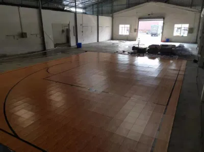 2023 China Imitation Wood Grain Indoor Modular Tiles for Indoor Basketball Court or Other Sport Court Tiles