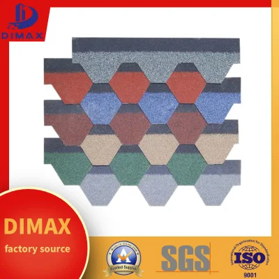 China Factory Waterproof Mosaic Roofing Wall Colored Stone Coated Fiberglass Asphalt Roof Tile