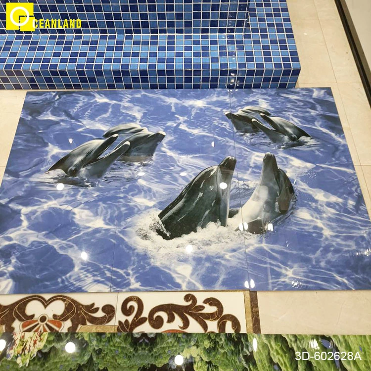 New Seaword 3D Ceramic Wall Tile in Bathroom