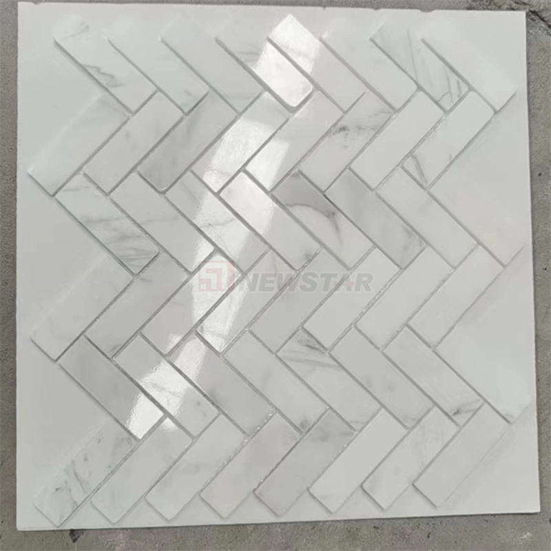 Elegant Bathroom Marble Floor Tile White Marble Mosaic for Villa Hotel Bathroom Wall Floor Marble