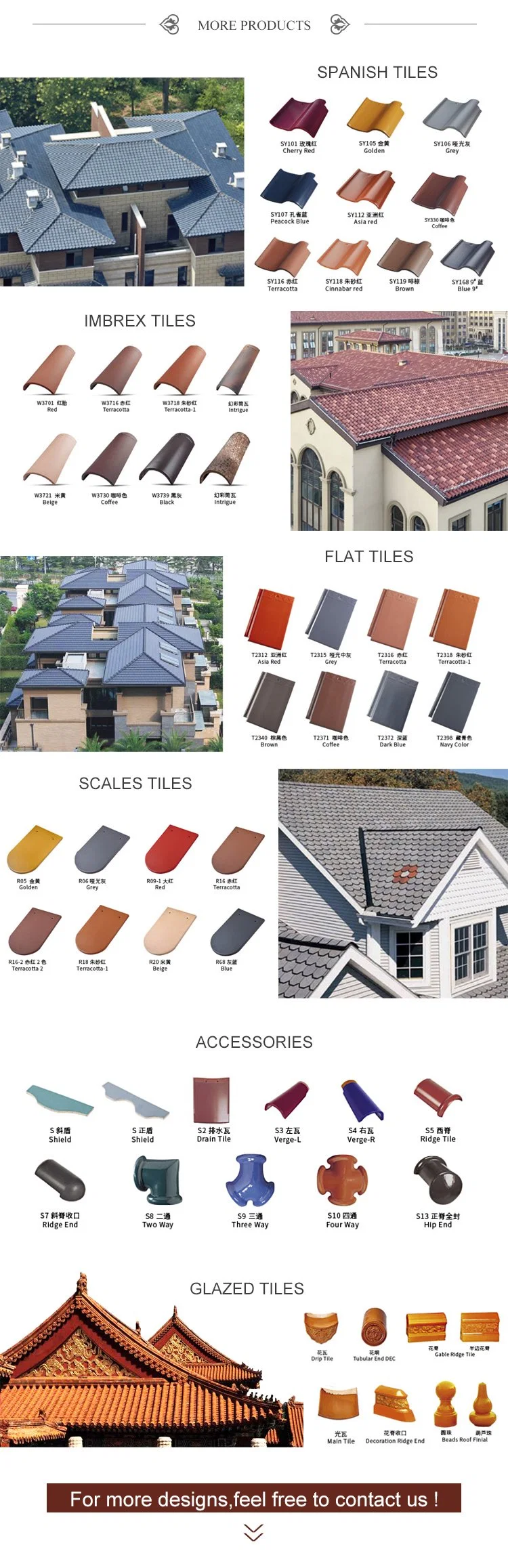 Fashionable Building Material Outside Wall Clay Roof Tile