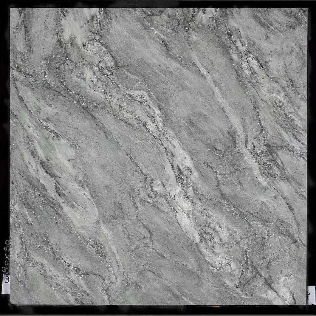 800*800mm Grey Marble Look Sitting Room Wear Resistant Full Body Polished Glazed Floor Tile