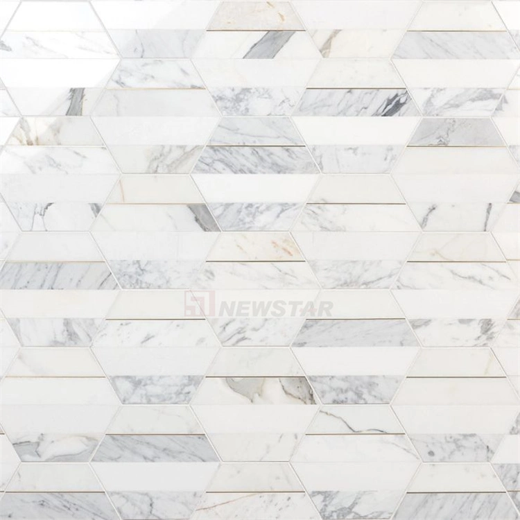 Newstar Wholesale Beautiful Wall Board Modern Bathroom Tiles Calacatta Viola Marble Shower Kitchen Hexagon Walls Tiles