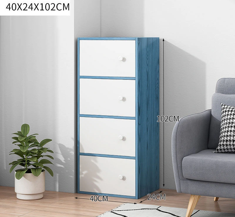 MDF Panel Storage Bedroom Sitting Room Against Wall Contracted Modern Bookcase Drawer Chest