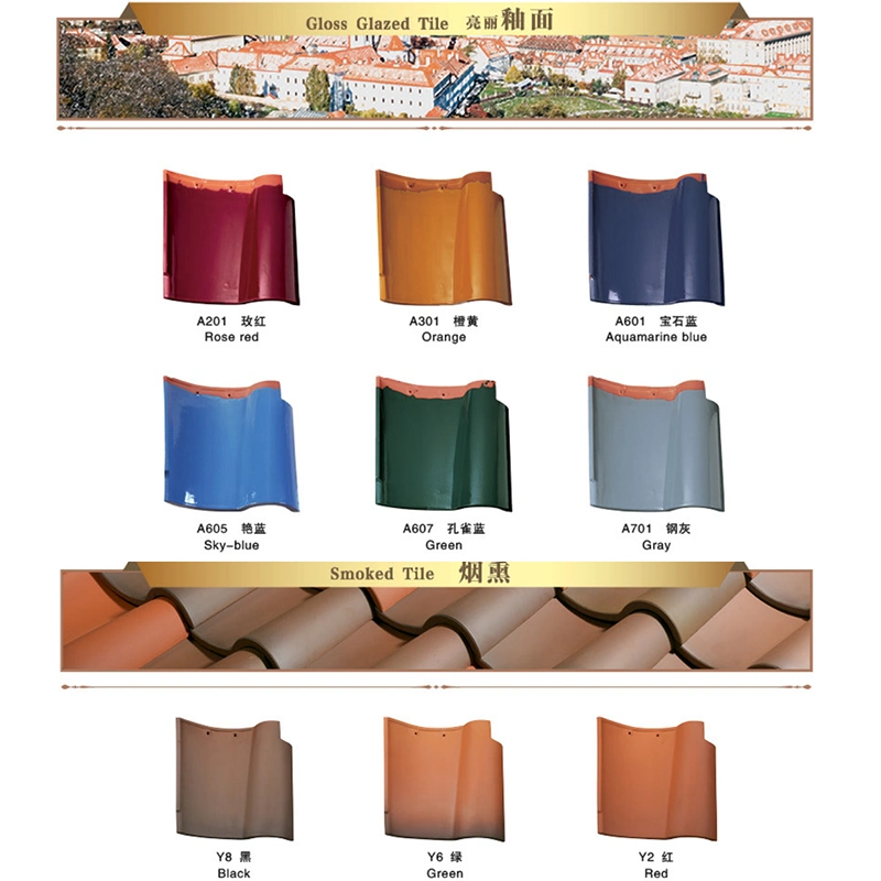 Polished Glazed Roof Tiles Villa Ceramic Roofing Tiles Terracotta