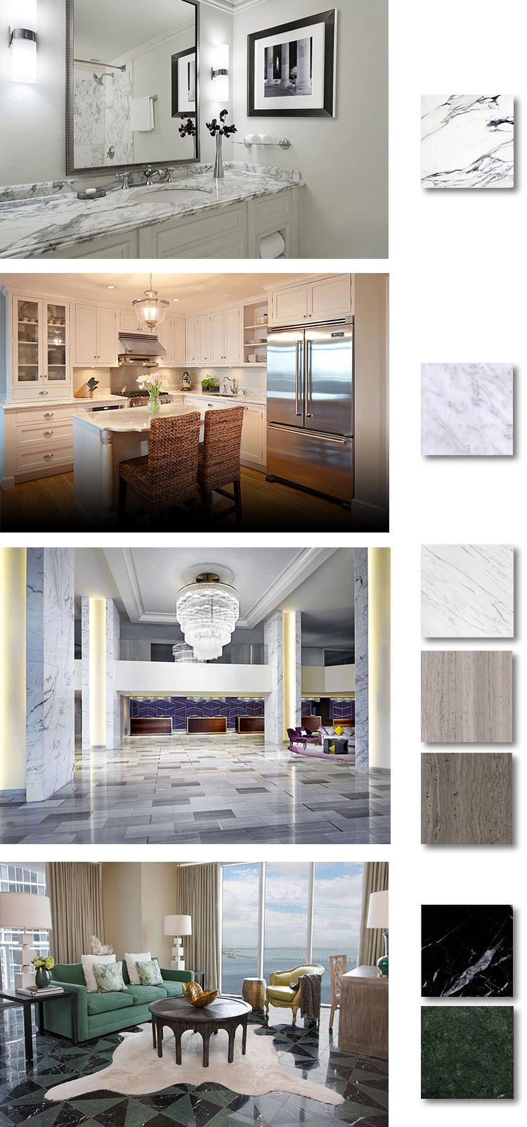 Factory Price Real Stone Marble Tiles Square Mosaic for Kitchen and Bathroom Decoration Wall Tiles Marble Fluted Tile