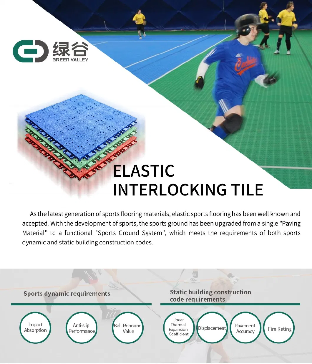 Modular Elastic Interlock Tiles Outdoor Basketball Tennis Badminton Sport Court Flooring Tiles