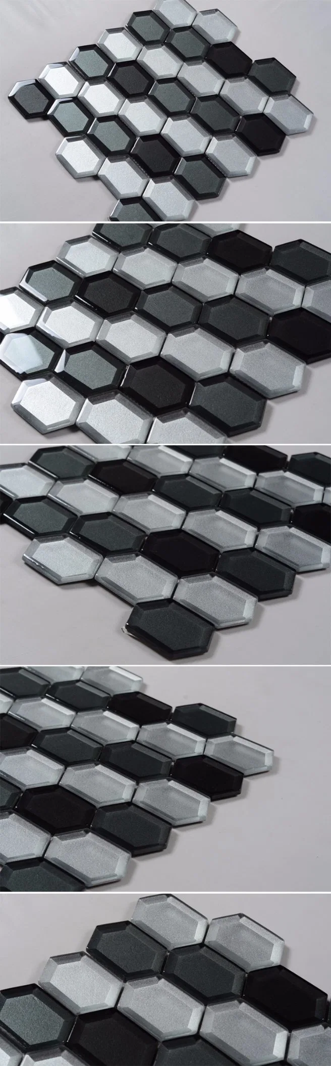 Decorative Commercial Kitchen Backsplash Silver Glass Mosaic Tile