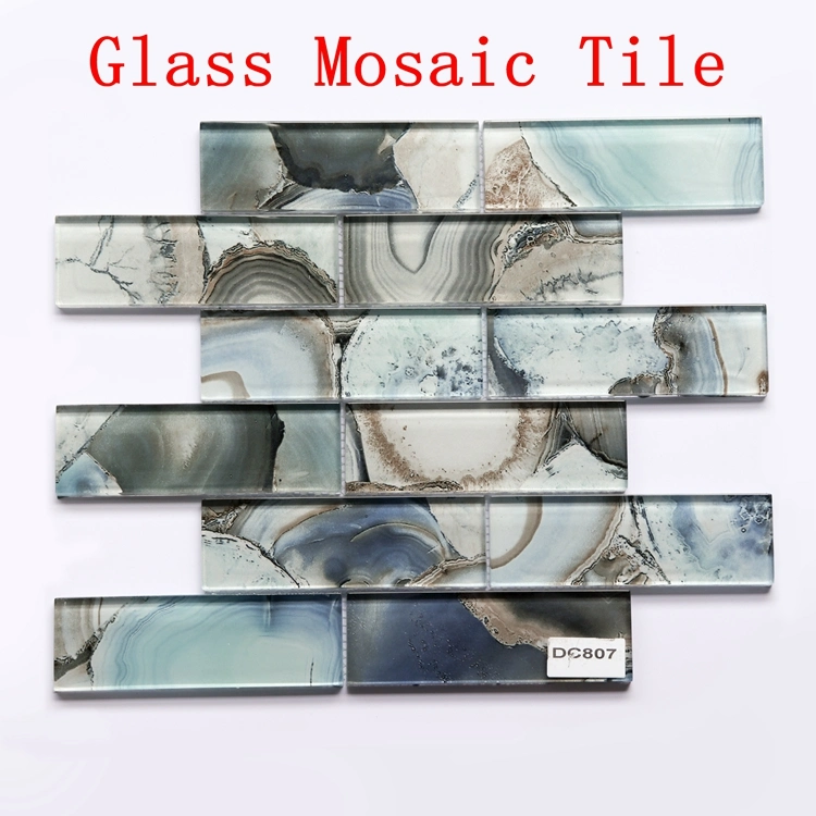 Crystal Glass Diamond Mosaic Resin Conch Tile Rose Gold Wave Backsplash Brown and Beige Tiles--Glass Tiles