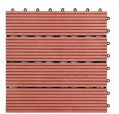 Widely Used Outdoor Floor Decking Tiles with Grooves DIY WPC Wood Plastic Composite Deck Tiles