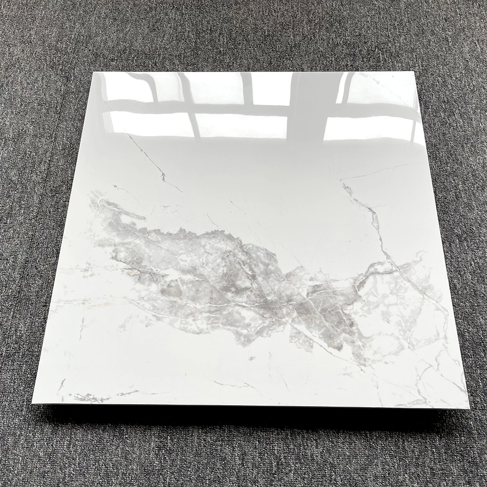 Foshan White Living Room Wall Polished Ceramic Floor Tile 600X600