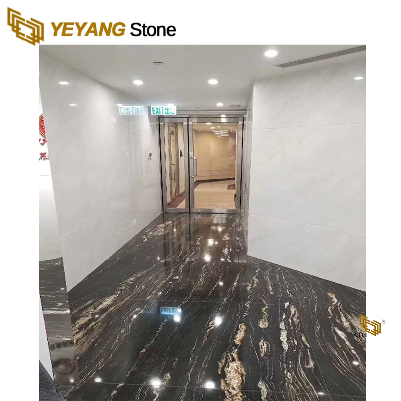 Polished Marble Bathroom Vanity/Backsplash Floor/Wall Tile/Slab Gold/Black Factory Wholesale