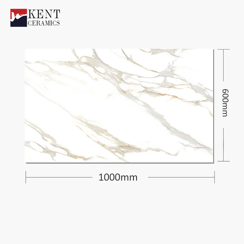 Soild Artificial Quartz Marble Look Porcelain Slab 600*1000mm Tile