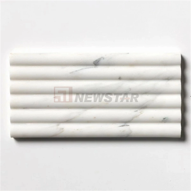 Fluted Wall Panel Bathroom Kitchen Flute Tiles Fashion Decoration Living Room Mosaic Ffluted Marble Tiles