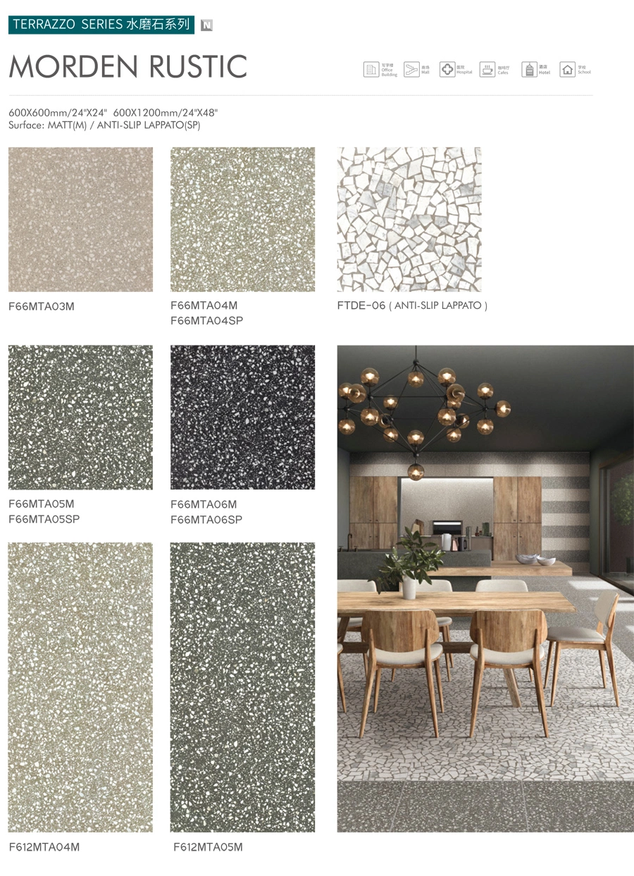 60X60 Foshan Factory Good Quality Porcelain Terrazzo Flooring Tiles Construction Material