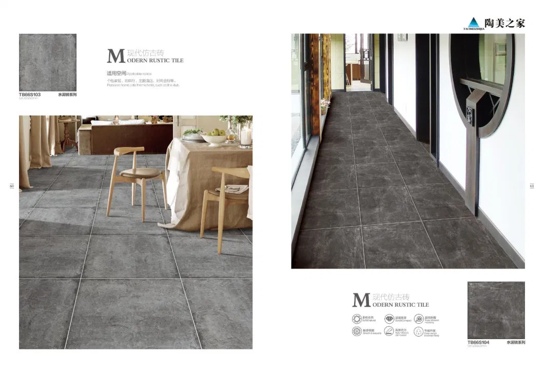 600*600mm Cement Ceramic Floor Wall Tile for Commercial