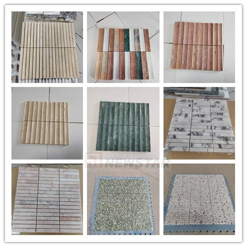 Factory Price Real Stone Marble Tiles Square Mosaic for Kitchen and Bathroom Decoration Wall Tiles Marble Fluted Tile