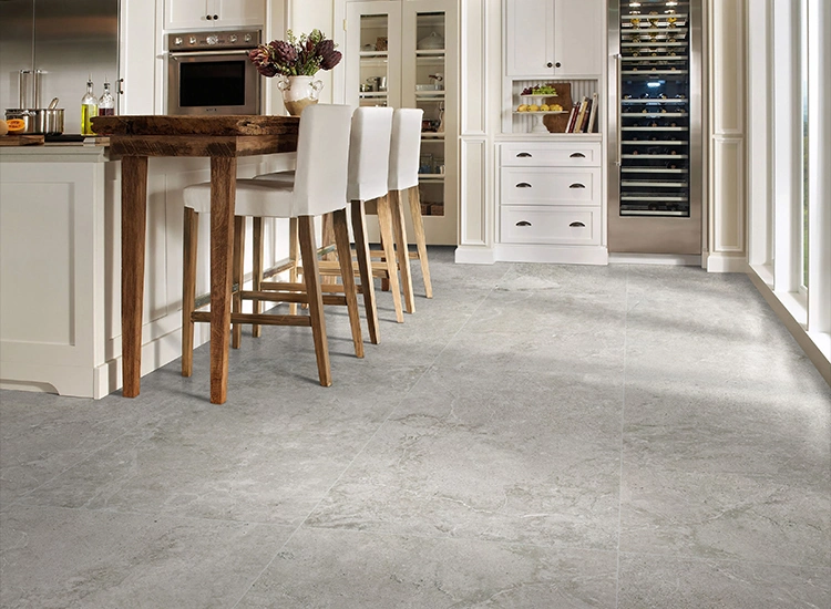Non Slip Industrial Kitchen Porcelain Floor Tile Light Grey Cement Look Full Body Gray Rustic Tile