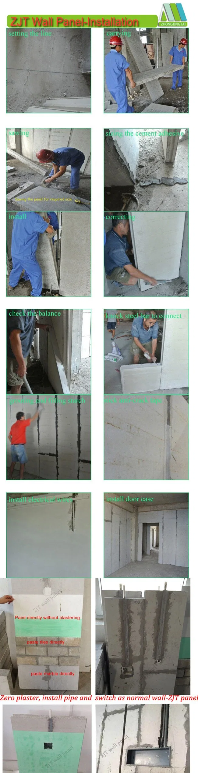 EPS Cement Wall Panel for Exterior Walls and Interior Walls/New Energy Saving Building Construction Material