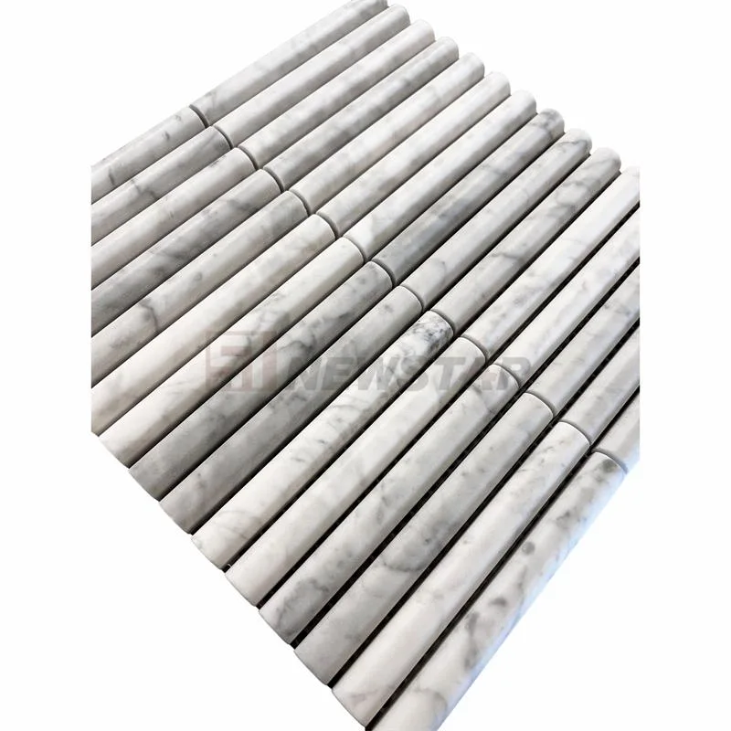 Nordic Modern Bathroom Kitchen Flute Wall Tiles Fashion Decoration Curve Fluted Marble Tiles Mosaic Fluted Tile