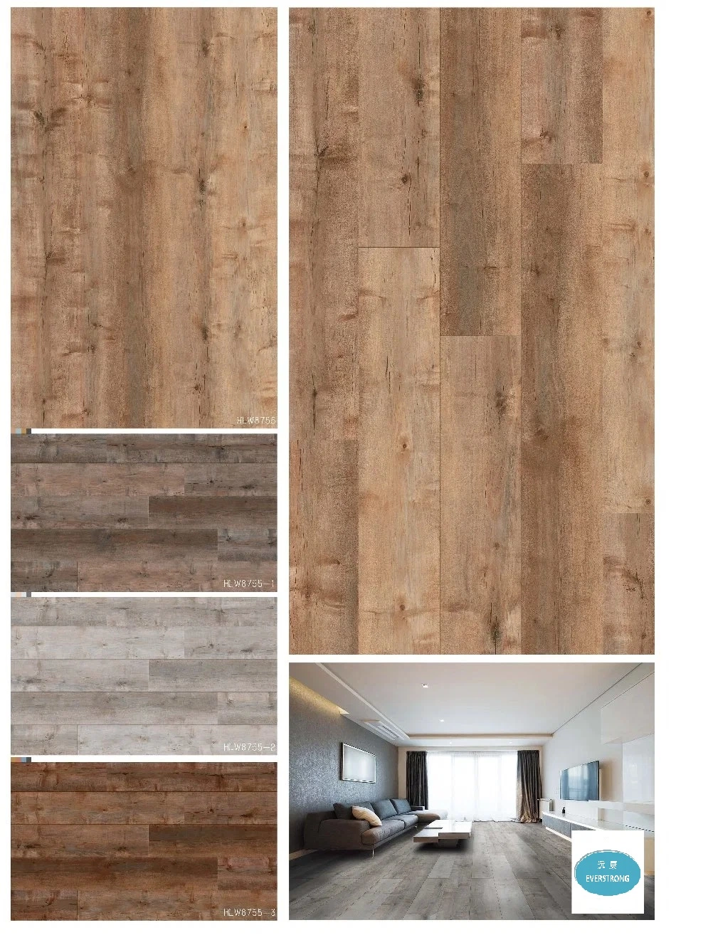 China Factory Unilin Valinge Click Wooden Color Spc Floor Plank Spc PVC Laminate Flooring Waterproof Spc Lvt EVA IXPE PVC Rigid Vinyl Plank Floor Tiles