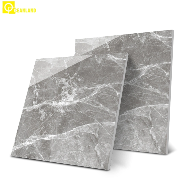 China Supplier Indoor Factory Gray Color Porcelanato 60X60 Glazed Polished Tiles