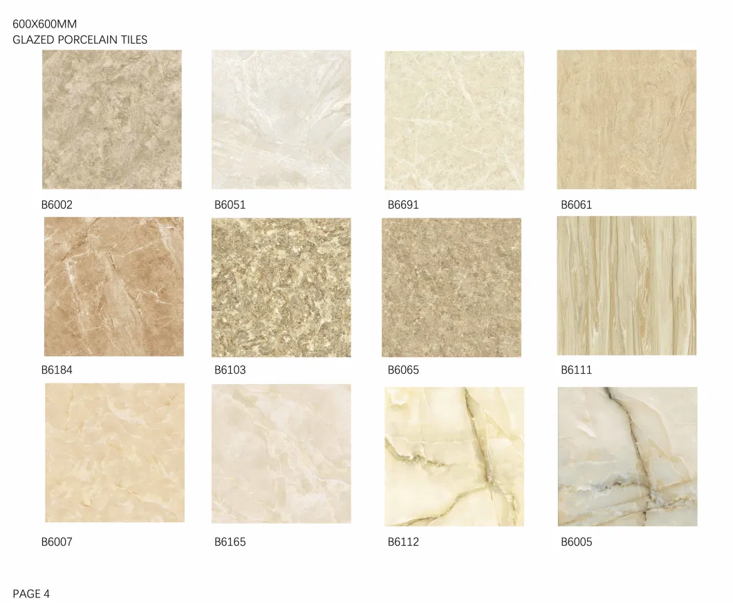 Having Stock Foshan 600X600mm Vitrified Bathroom Glazed Polished Porcelain Full Body Ceramic Marble Floor Wall Tile