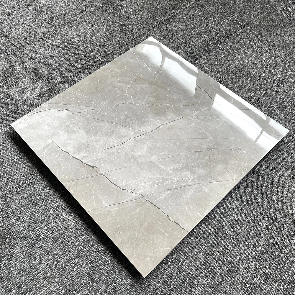 60X60 Living Room Gray Full Ceramics Gray Polished Glazed Porcelain Floor Tile