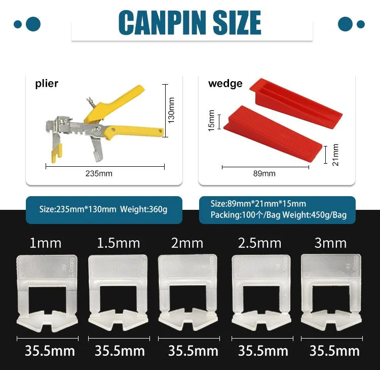 Plastic Tile Leveling System / Clips and Wedges Ceramic Tile Leveling /Install Tools Tile Leveling System Spacer