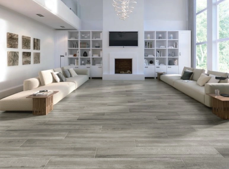 Anti-Slip Grey Series Matt Tile AAA Grade Wooden Look Ceramic Tile