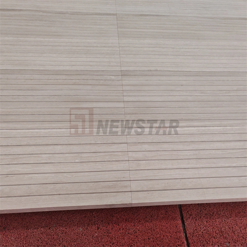 White Wooden Fluted Wall Tiles Backgound Fluted Travertine Honed Tile Marble Fluted Tiles