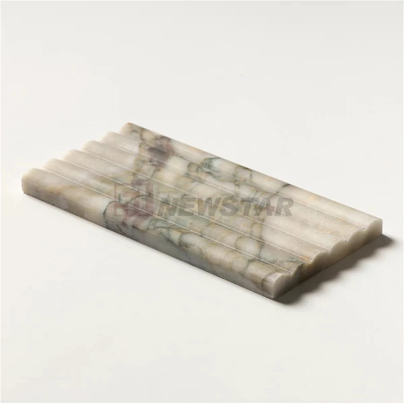 Nordic Modern Home Decoration Fluted Tiles Kitchen Flued Wall Tiles Living Room Mosaic Fluted Marble Tiles